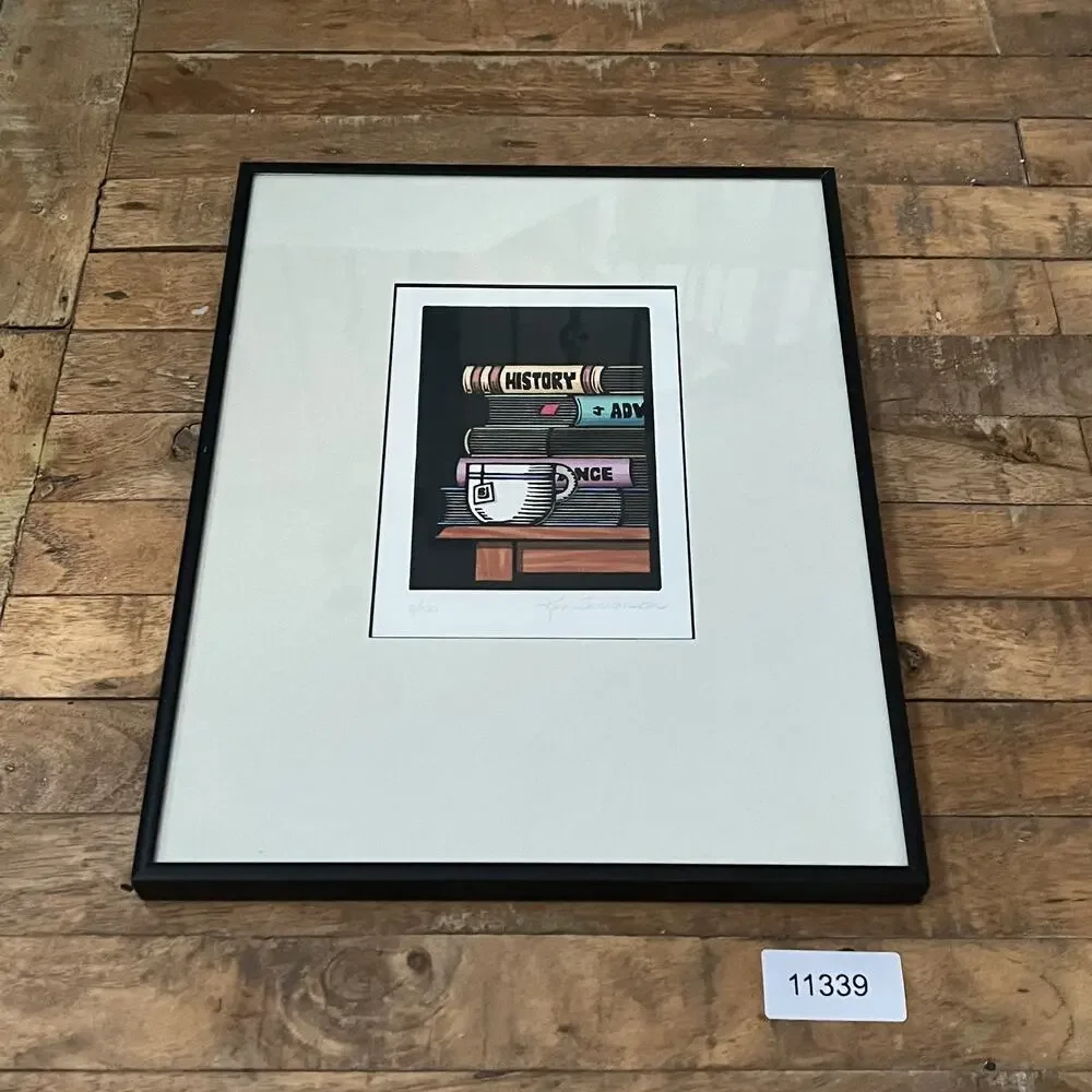 Ken Swanson Linoleum Block Print 3/100 Framed 11x14